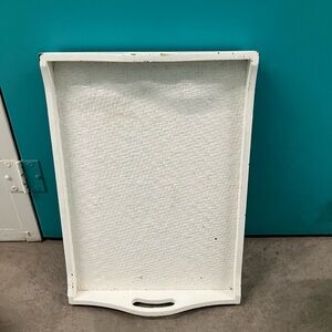 DISTRESSED Bombay White Woven Vanity Tray